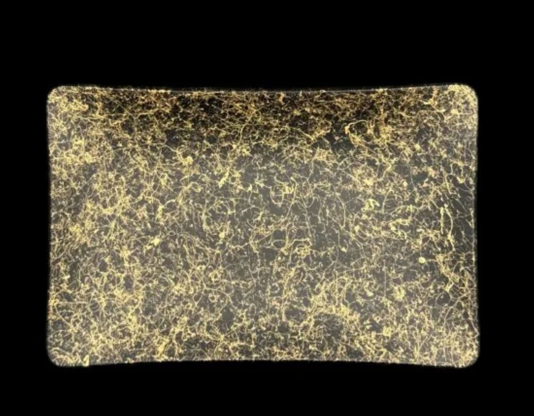 角小皿&nbsp;乱糸(マット仕上げ)&nbsp;漆黒&nbsp;［NF139］