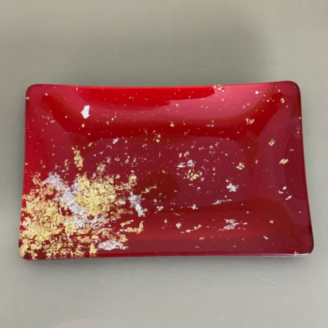 角小皿（金箔)&nbsp;本朱&nbsp;［NF141］