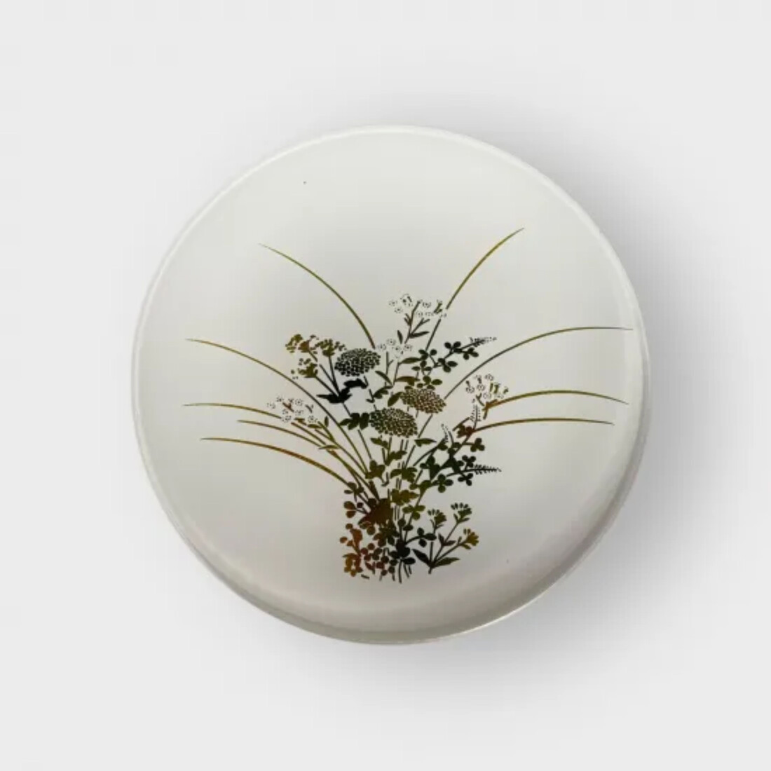 丸小皿 秋草 純白 ［NF156］