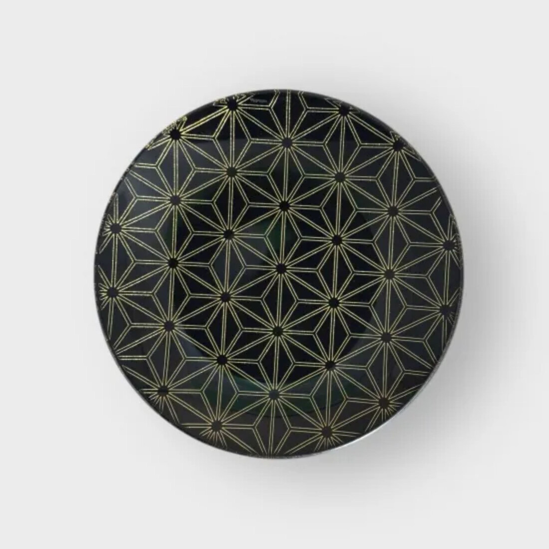 丸小皿 麻の葉 漆黒 ［NF161］