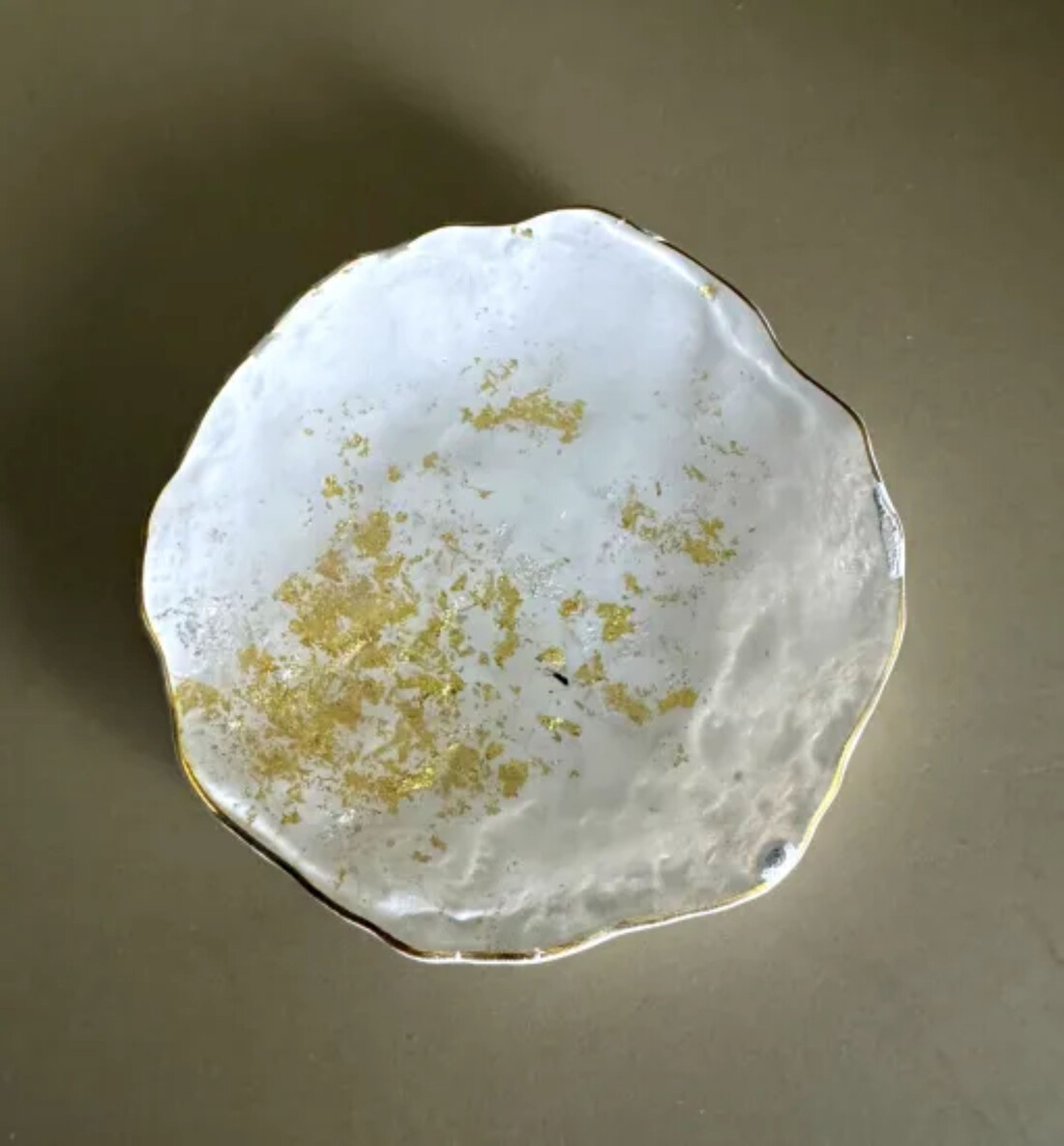 豆皿&nbsp;口金ロック&nbsp;古代金箔純白&nbsp;［NF169］