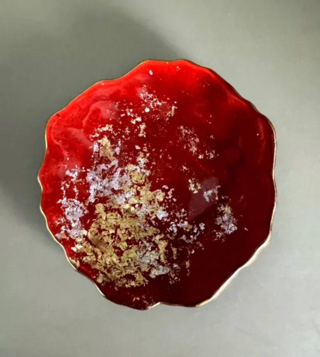 豆皿&nbsp;口金ロック&nbsp;古代金箔本朱&nbsp;［NF171］