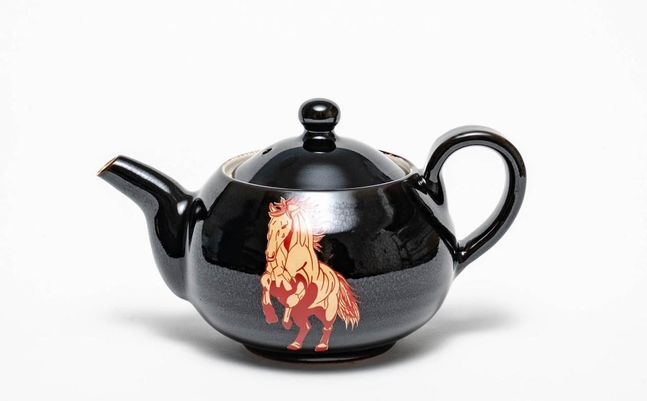 【黒色】大堀陶胎漆器　ティーポット