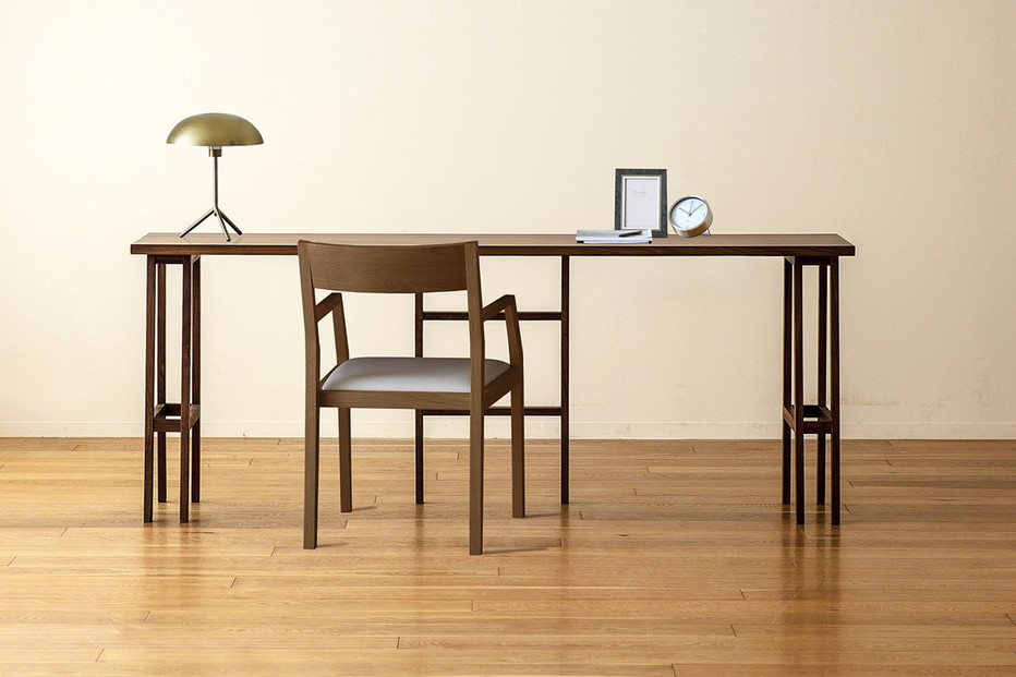 【開梱設置】高野木工&nbsp;プレーンデスク&nbsp;SET11&nbsp;ウォルナット（W180×D45cm）【10年保証】