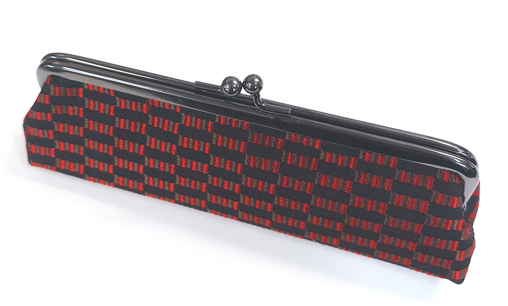 【西陣活性化を応援！】西陣織ペンケース（黒赤茶）