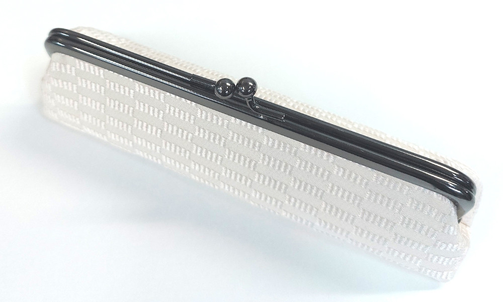 【西陣活性化を応援！】西陣織ペンケース（白薄ピンク）