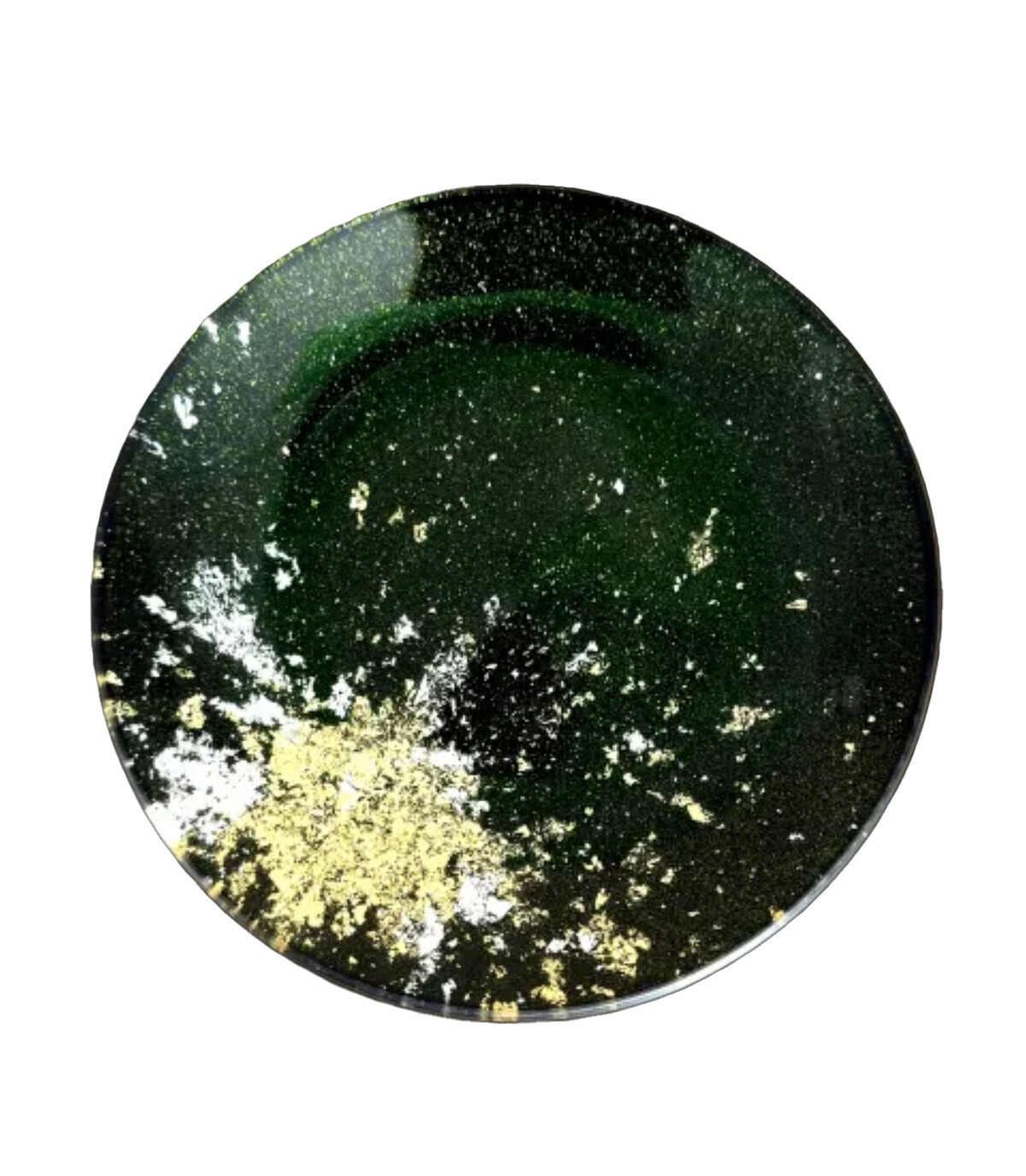 丸小皿（金箔）梨地グリーン［NF187］