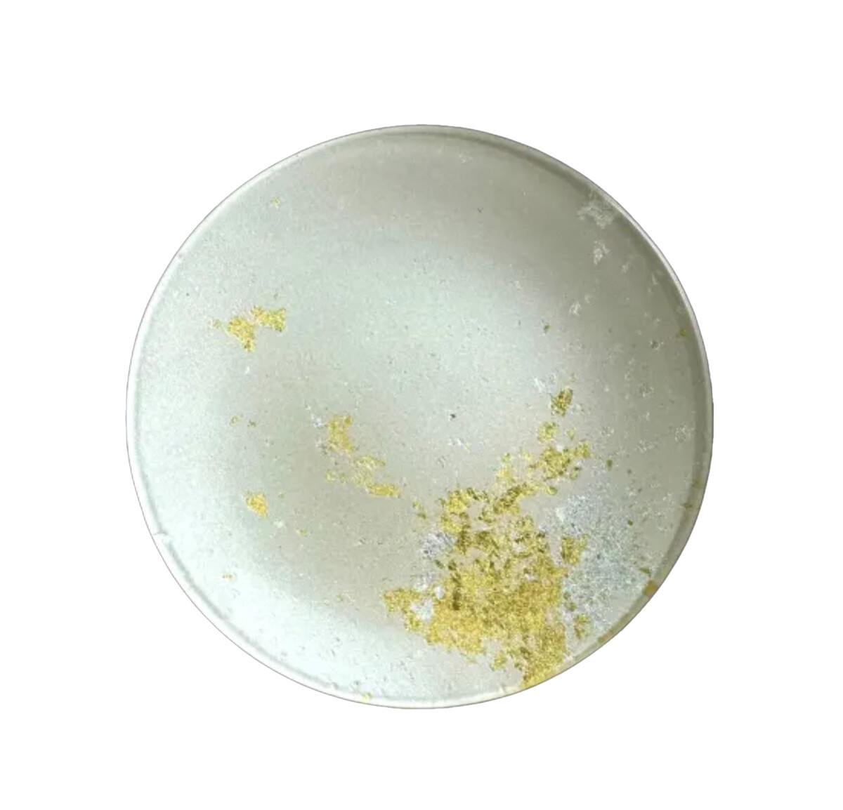 丸小皿（金箔）パールホワイト［NF189］