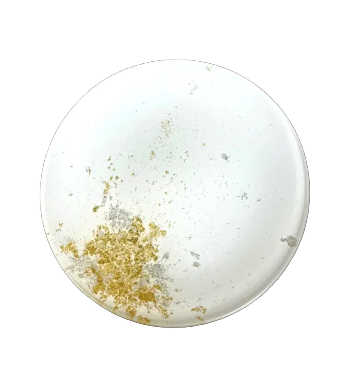 丸小皿&nbsp;古代（金箔）純白［NF175］