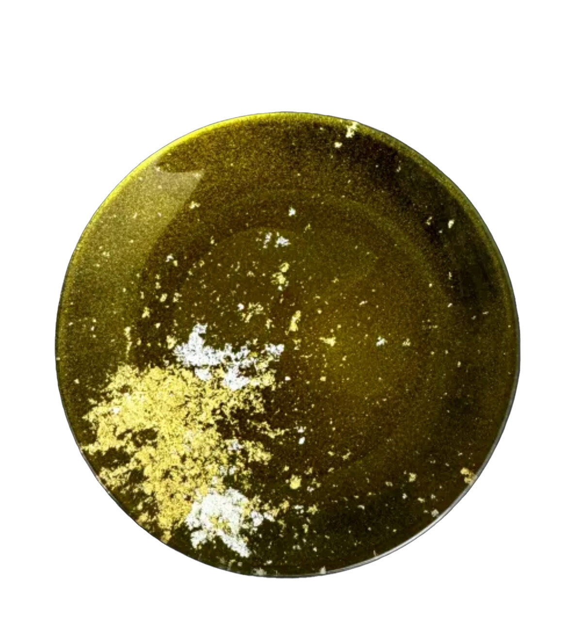 丸小皿&nbsp;マジョ（金箔）グリーン［NF179］