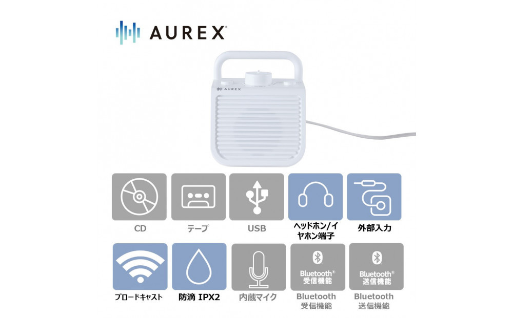 AUREX&nbsp;テレビ用スピーカー（有線）「声くっきり」機能搭載&nbsp;AX-ST10(W)