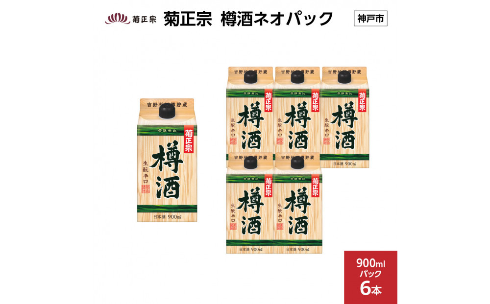 菊正宗&nbsp;樽酒ネオパック&nbsp;900mlパック&nbsp;x&nbsp;6本