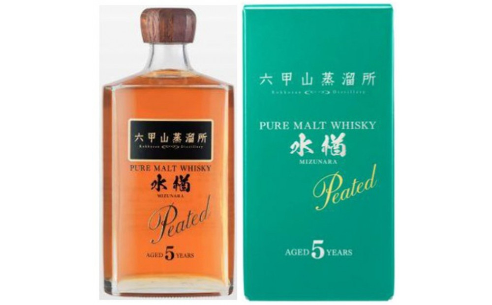 六甲山蒸溜所ピュアモルトウイスキー水楢５年ピーテッド　＊化粧箱付き