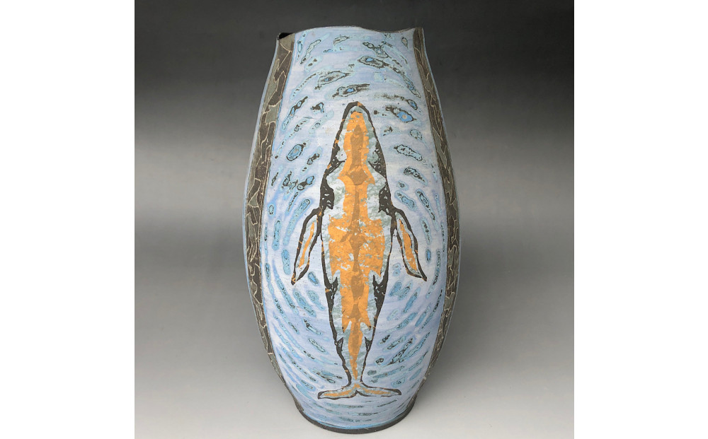 益子焼&nbsp;クジラのいる花器&nbsp;|&nbsp;栃木県&nbsp;伝統工芸品&nbsp;美術品&nbsp;1点限定品&nbsp;一点物&nbsp;陶器&nbsp;陶芸&nbsp;作家