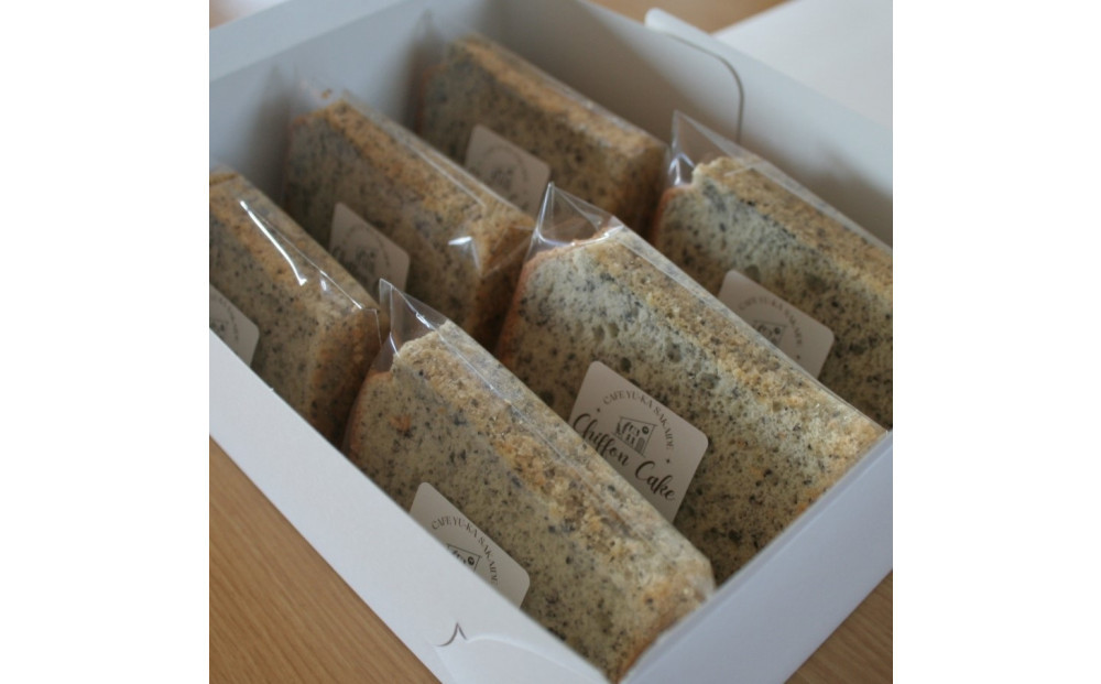 【Cafe悠花】カットシフォンケーキ　ごま　6個セット