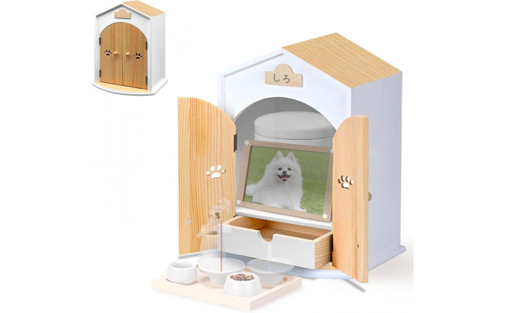 ペット用仏壇&nbsp;AngelHouse天使のおうち型仏壇　木目ナチュラル