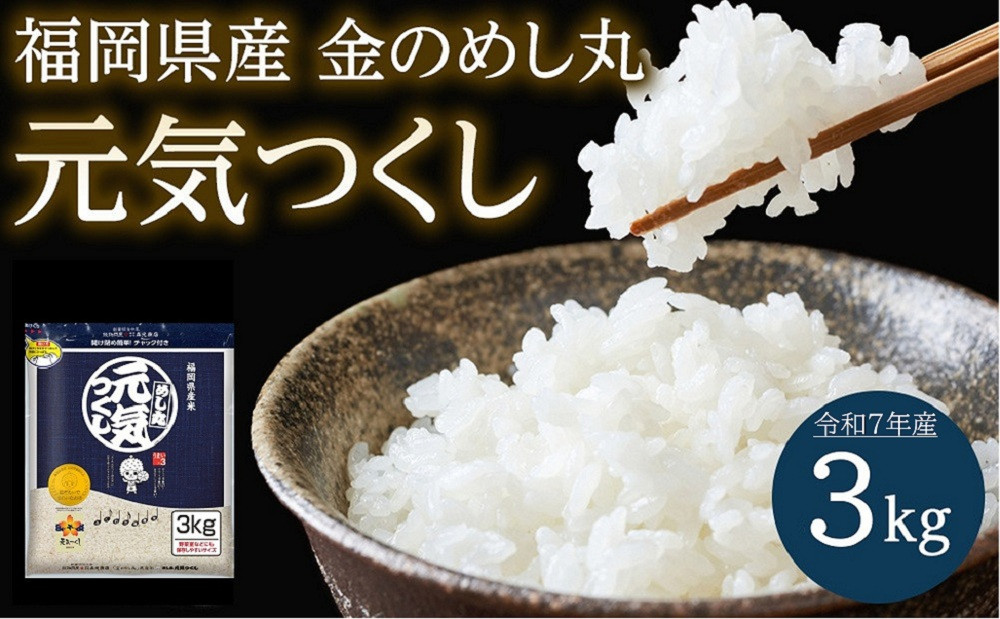 ＜令和7年産＞福岡県産金のめし丸元気つくし　3kg(3kg×1袋)