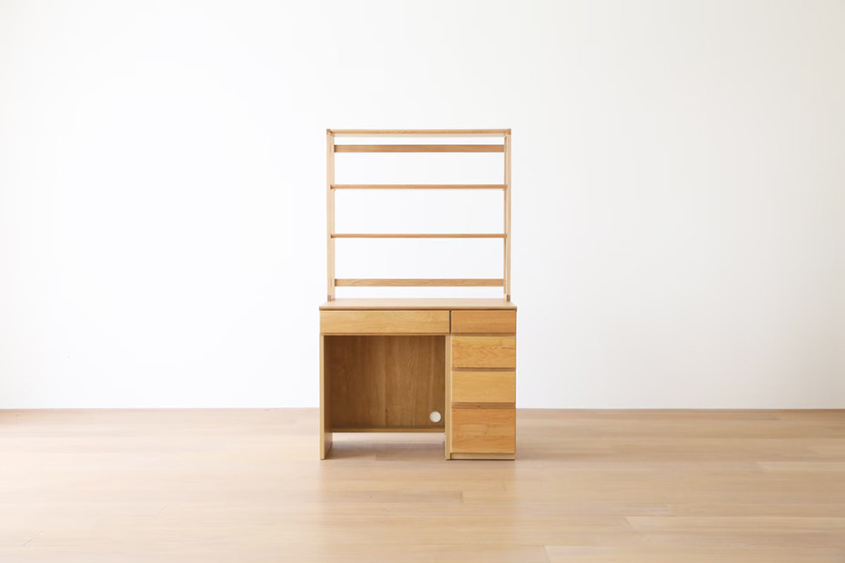 【開梱設置】高野木工 アスター オーダー突板天板 (幅90cm 奥行き60cm) + 60デスク + 30チェスト + 90ラック 天板のみ受注生産 ※チェア別売 オーク【10年保証】