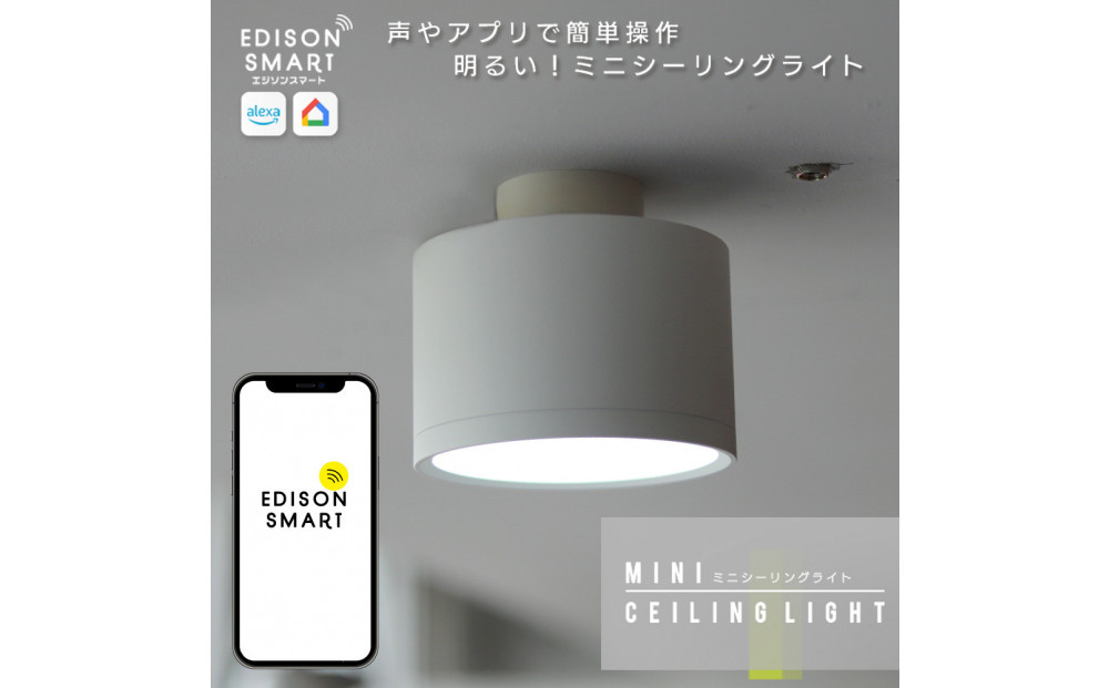 エジソンスマートミニシーリングライト&nbsp;引掛けシーリング用&nbsp;【ホワイト】&nbsp;福岡市