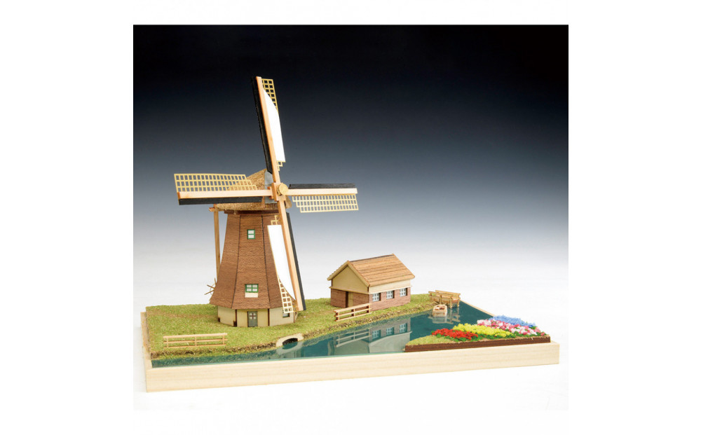 ウッディジョー　ヨーロッパの街並みシリーズ　オランダ・キンデルダイク　木製模型キット