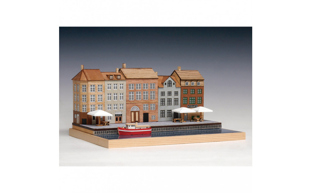 ウッディジョー　ヨーロッパの街並みシリーズ　デンマーク・コペンハーゲン　木製模型キット