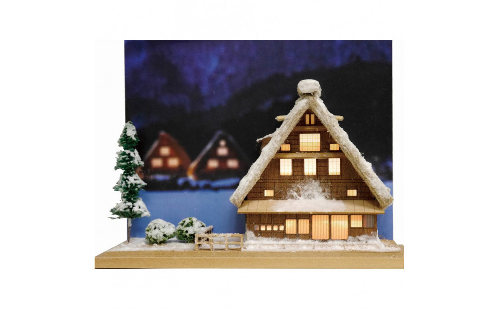 ウッディジョー　ハーフタイプ&nbsp;合掌造り　木製模型キット