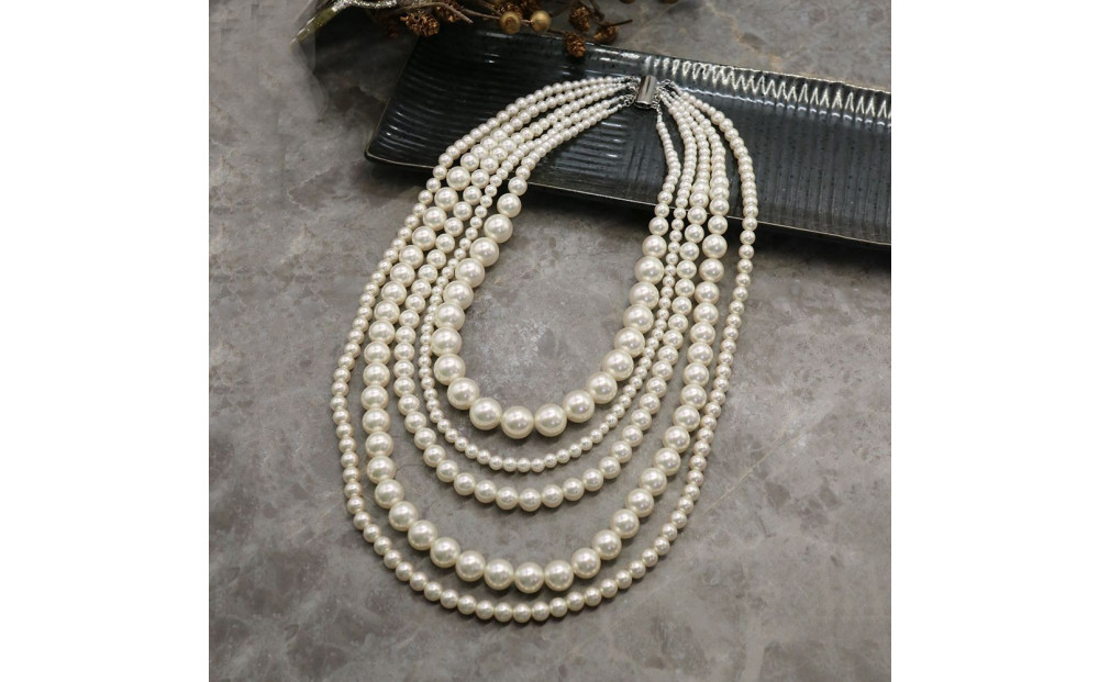 CE-N-15&nbsp;【CERCA】ヴィンテージパールの5連ネックレス［&nbsp;パール&nbsp;ネックレス&nbsp;&nbsp;フォーマル&nbsp;アクセサリー&nbsp;人気&nbsp;おすすめ&nbsp;ギフト&nbsp;プレゼント&nbsp;通販&nbsp;送料無料&nbsp;ふるさと納税&nbsp;］