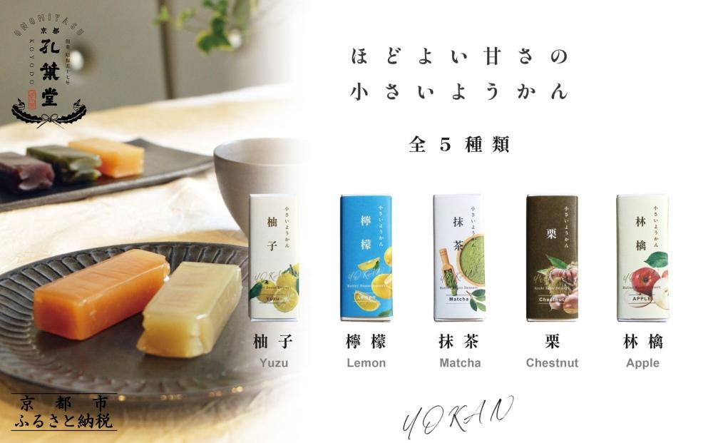 【孔葉堂】一口サイズの可愛いようかん5種セット&nbsp;|&nbsp;京都&nbsp;ようかん&nbsp;人気［&nbsp;土産店で大人気&nbsp;梅昆布茶と相性抜群&nbsp;和菓子&nbsp;栗羊羹&nbsp;抹茶&nbsp;柚子&nbsp;檸檬&nbsp;りんご&nbsp;人気&nbsp;おすすめ&nbsp;お取り寄せ&nbsp;通販&nbsp;送料無料&nbsp;ふるさと納税&nbsp;］