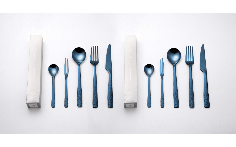 YUEN(PVD&nbsp;BLUE)10pcsペアディナーセット