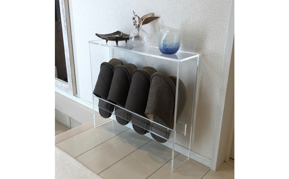 スリッパラック&nbsp;アクリル製&nbsp;4足収納&nbsp;1台&nbsp;川崎市自社工場一貫生産品