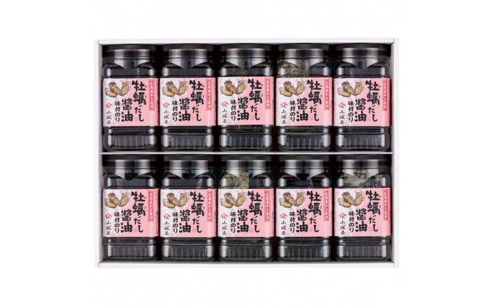 山城屋　広島産かき使用　牡蠣だし醤油味付のり８切３２枚入×10個