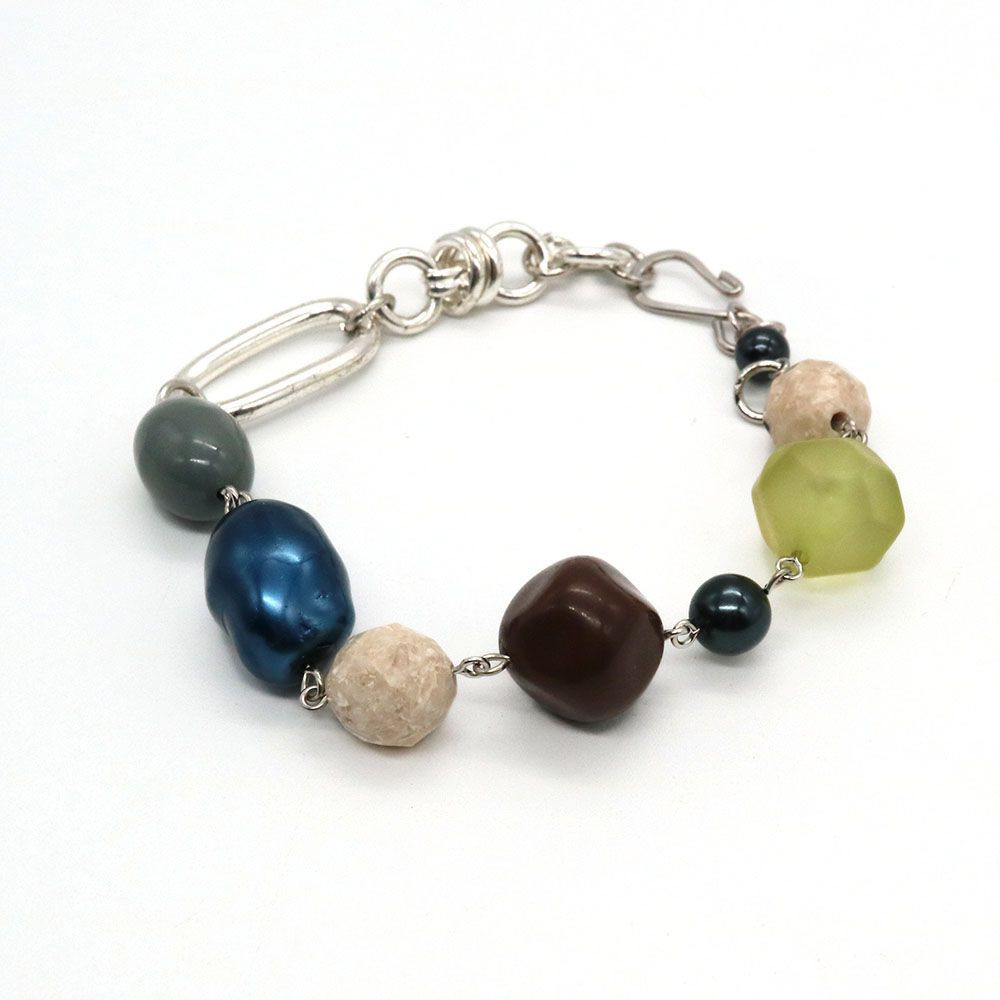 CE-B-3&nbsp;【CERCA】ヴィンテージガラスパール&nbsp;ブレスレット