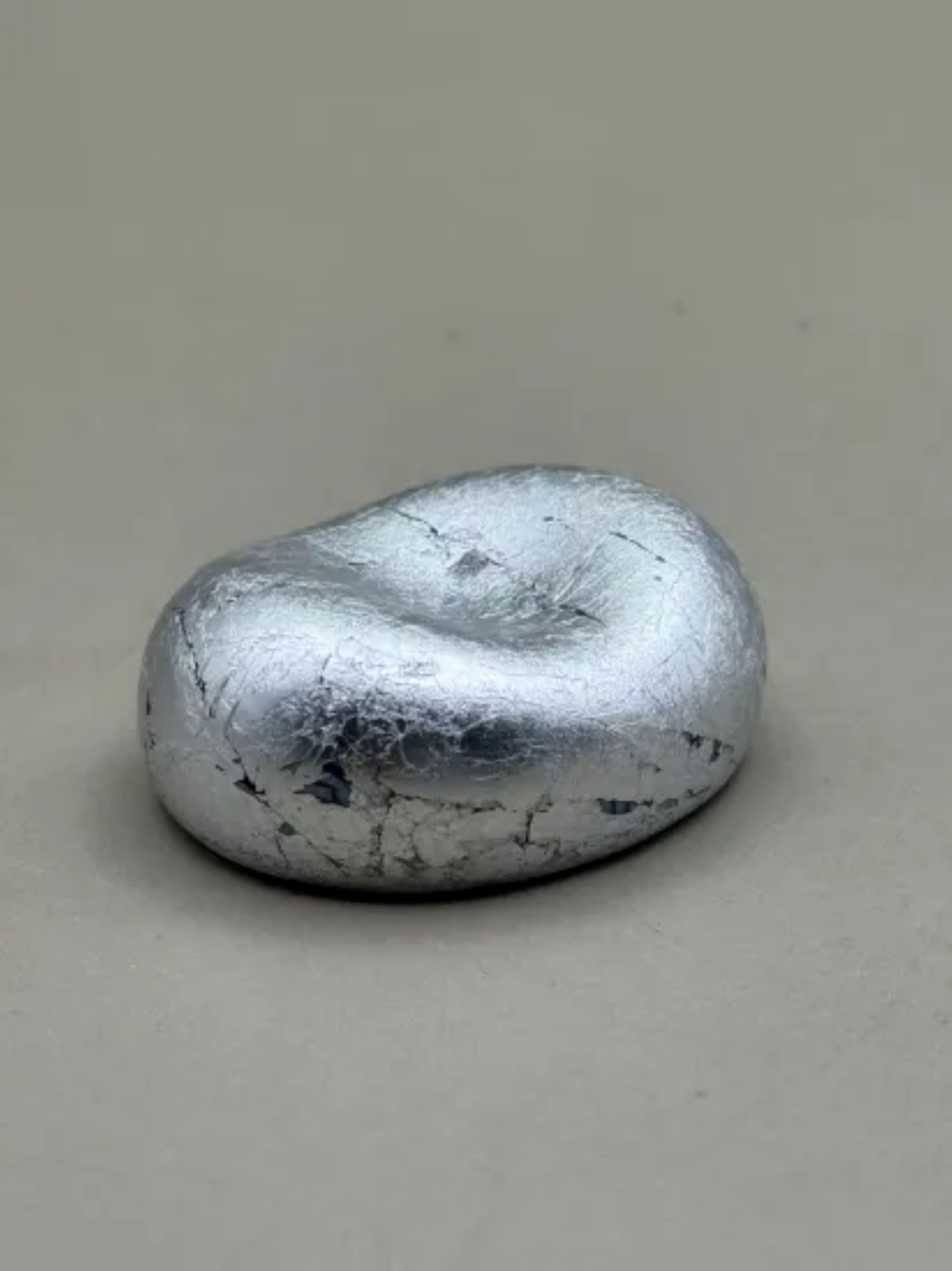 箸置き&nbsp;へこみ&nbsp;箔貼り銀［NF220］