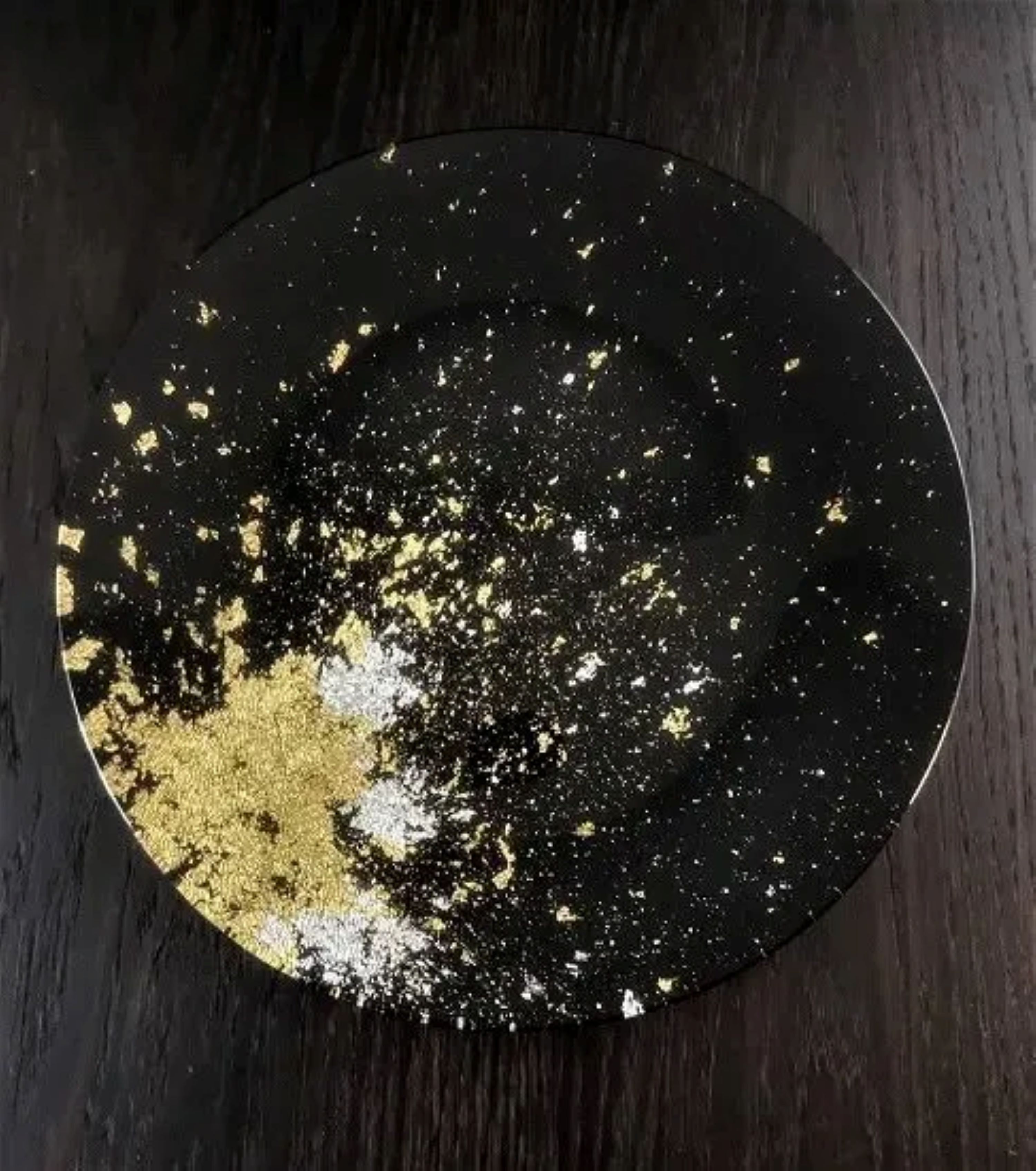 フラットプレート(D)&nbsp;古代塗り金箔漆黒［NF213］