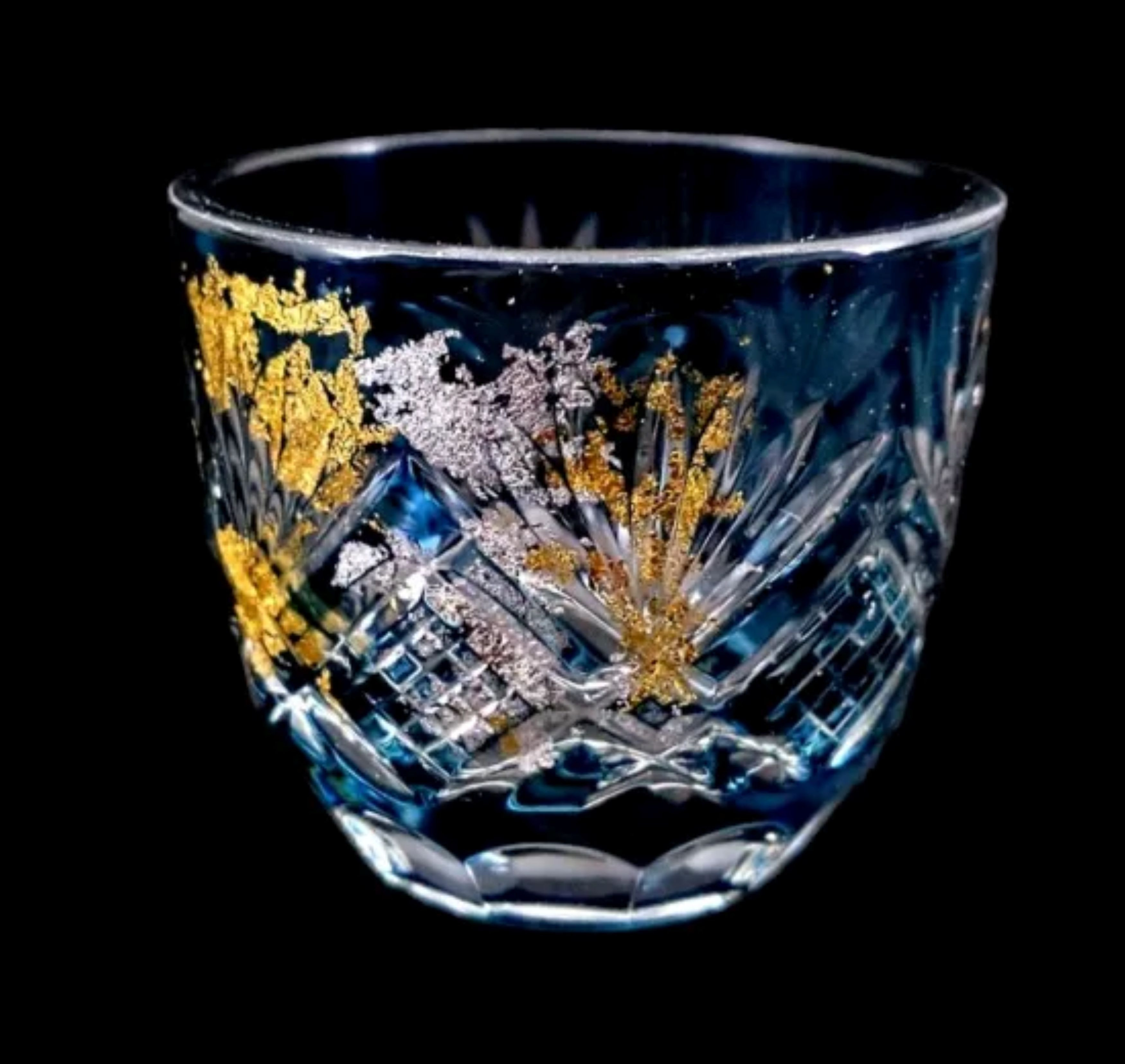 箔舞切子グラス40&nbsp;ダークブルー［NF240］