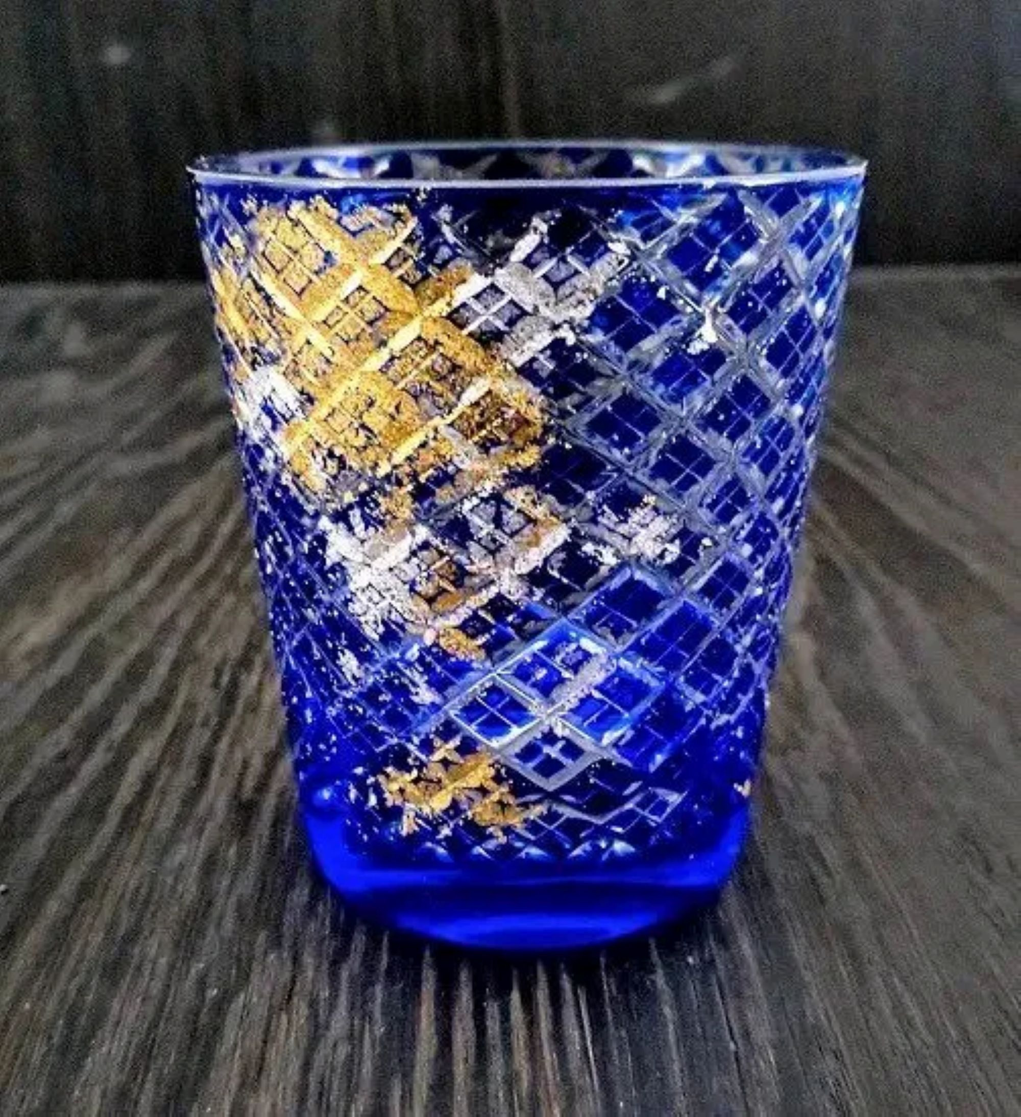 箔舞切子グラス220&nbsp;ブルー［NF245］