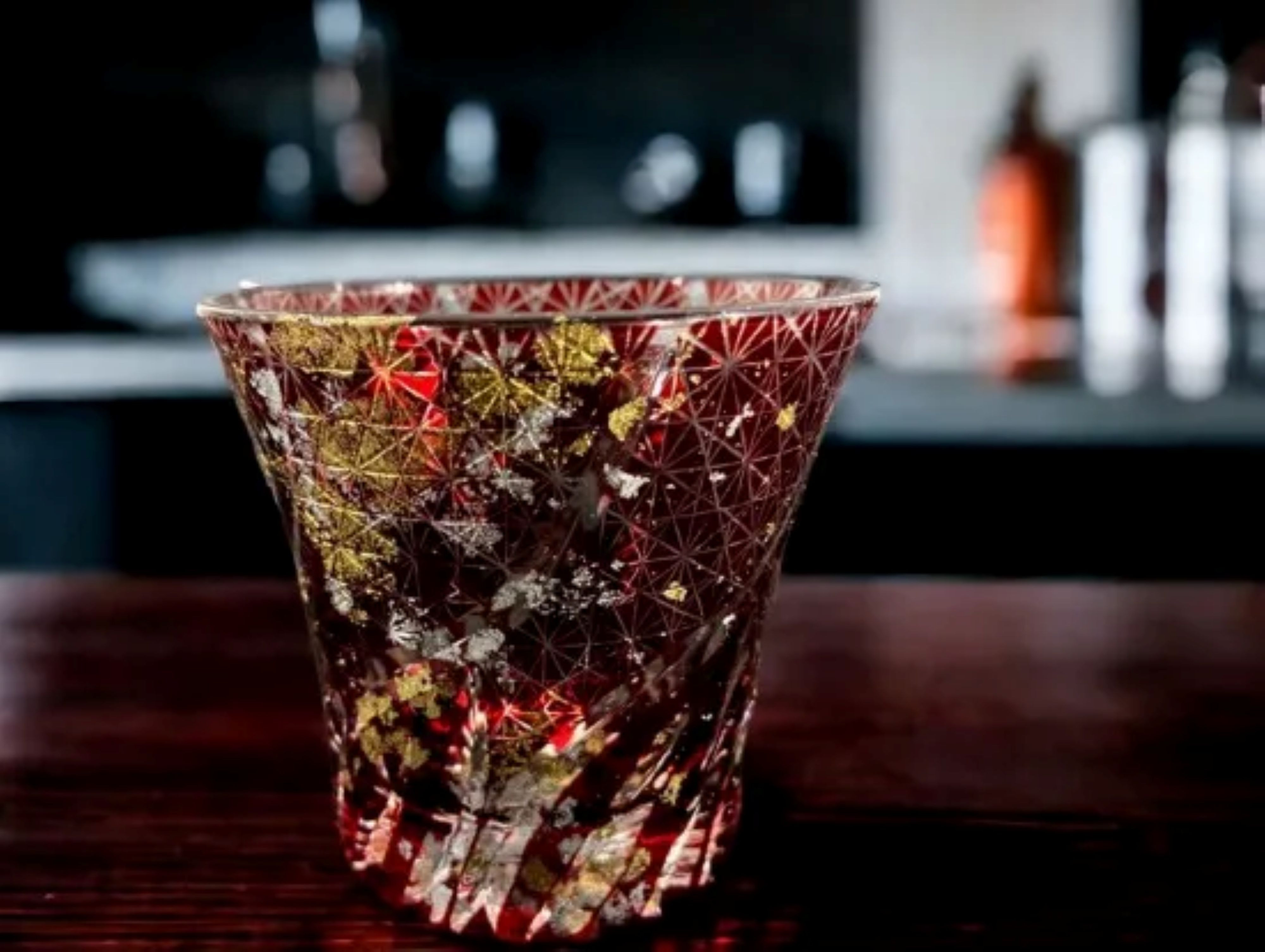 箔舞切子グラス240&nbsp;レッド［NF246］