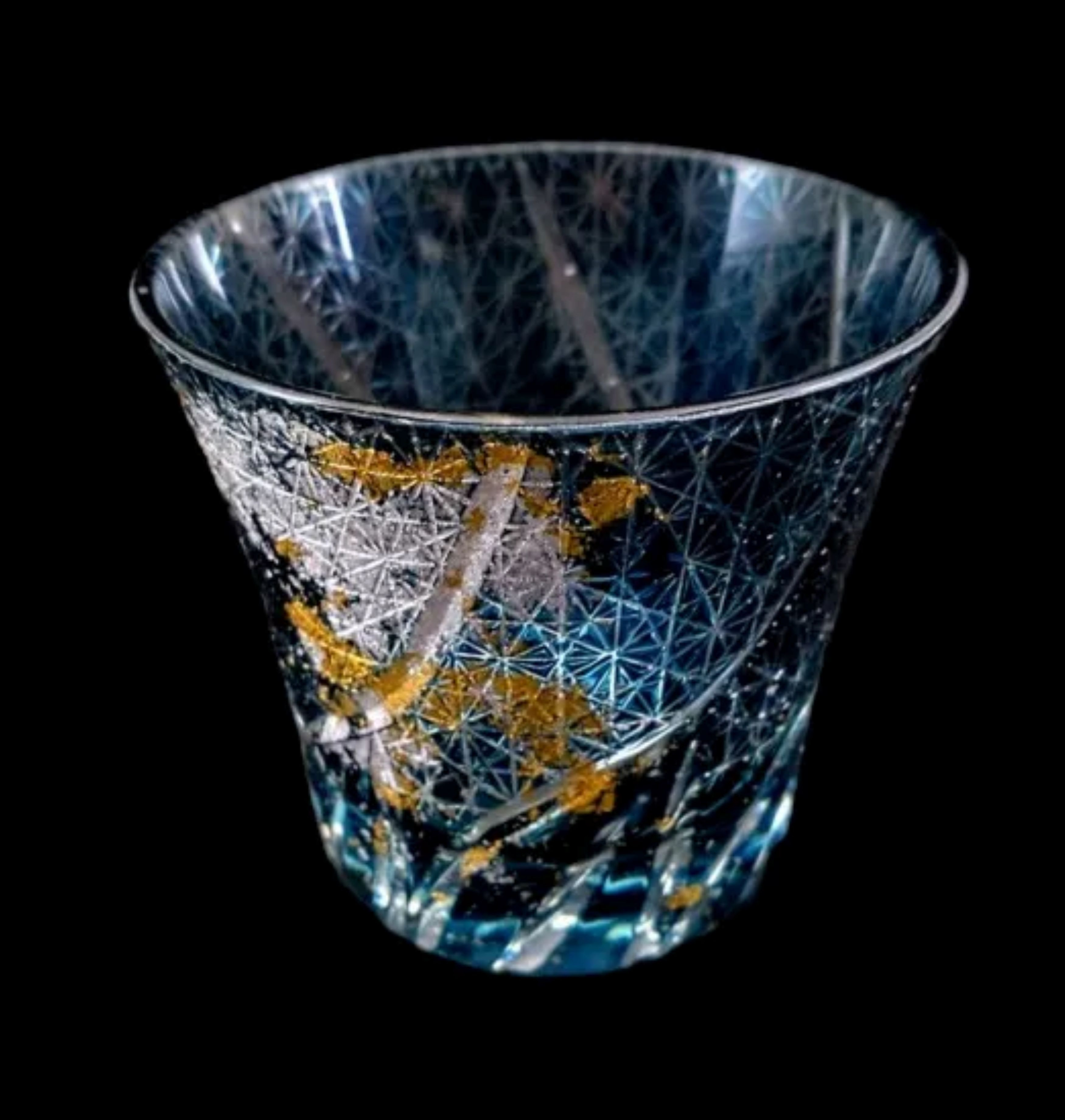 箔舞切子グラス240&nbsp;ダークブルー［NF247］
