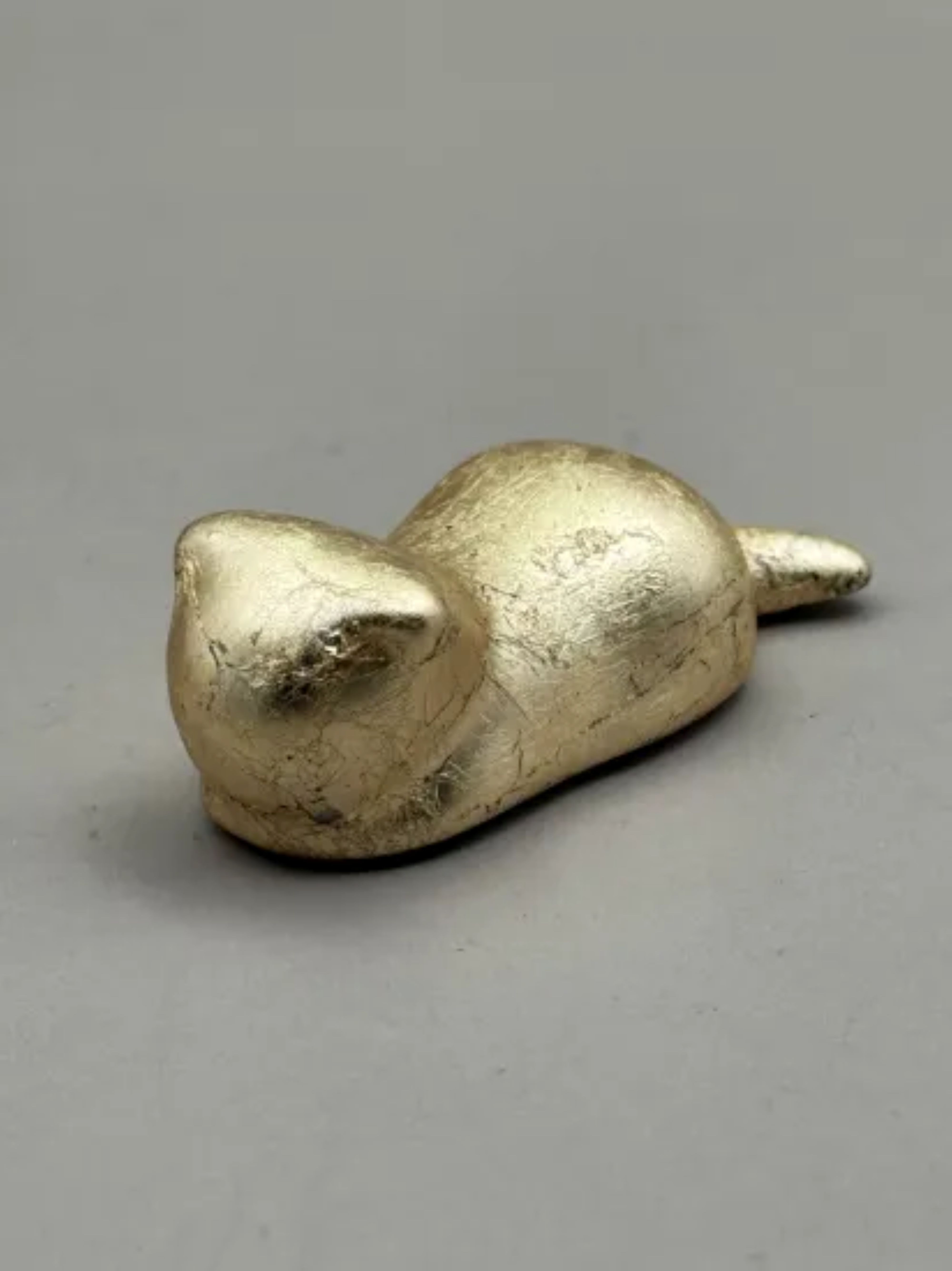 箸置き&nbsp;猫&nbsp;箔貼り金［NF235］