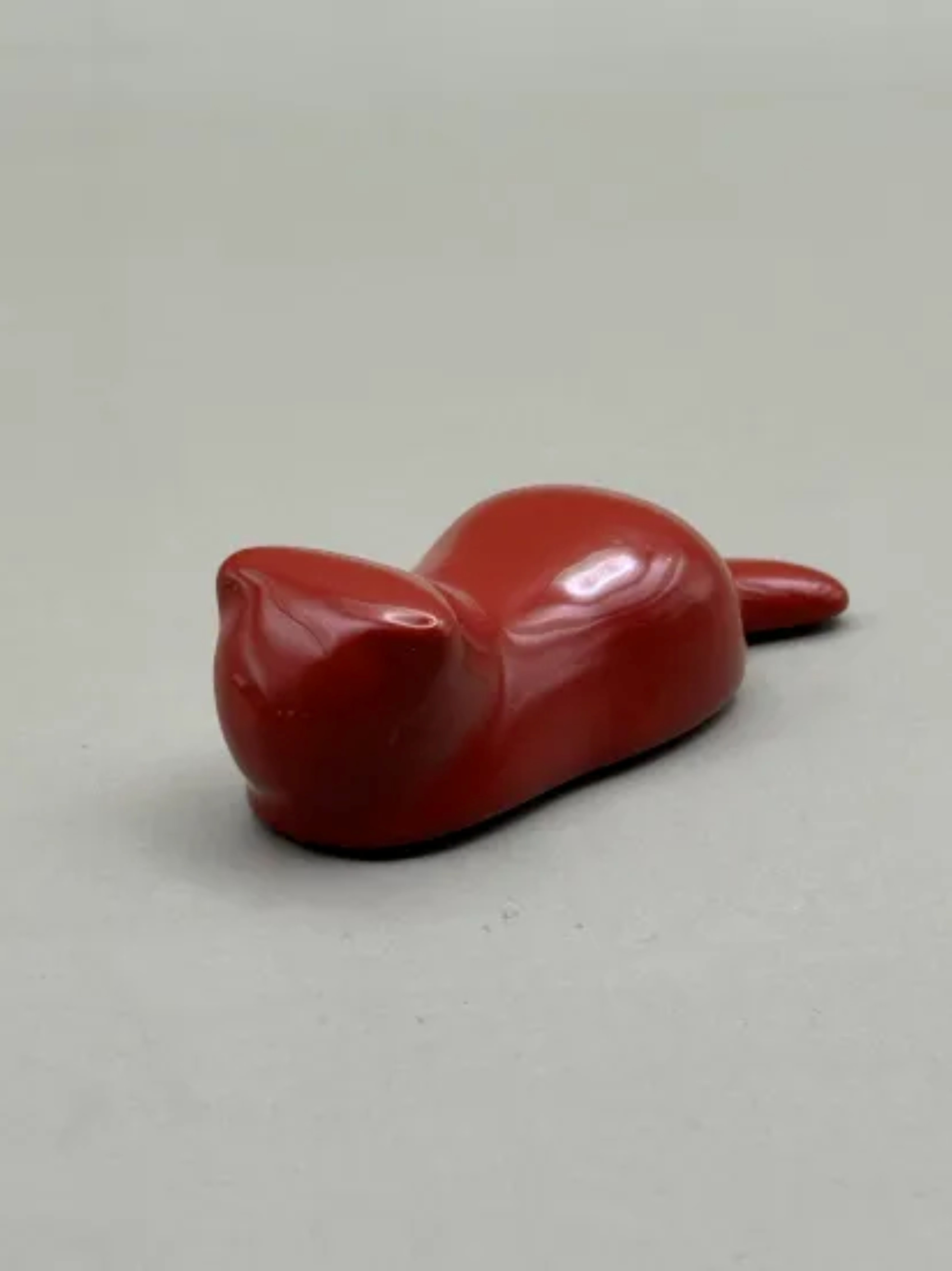 箸置き&nbsp;猫&nbsp;本朱［NF233］