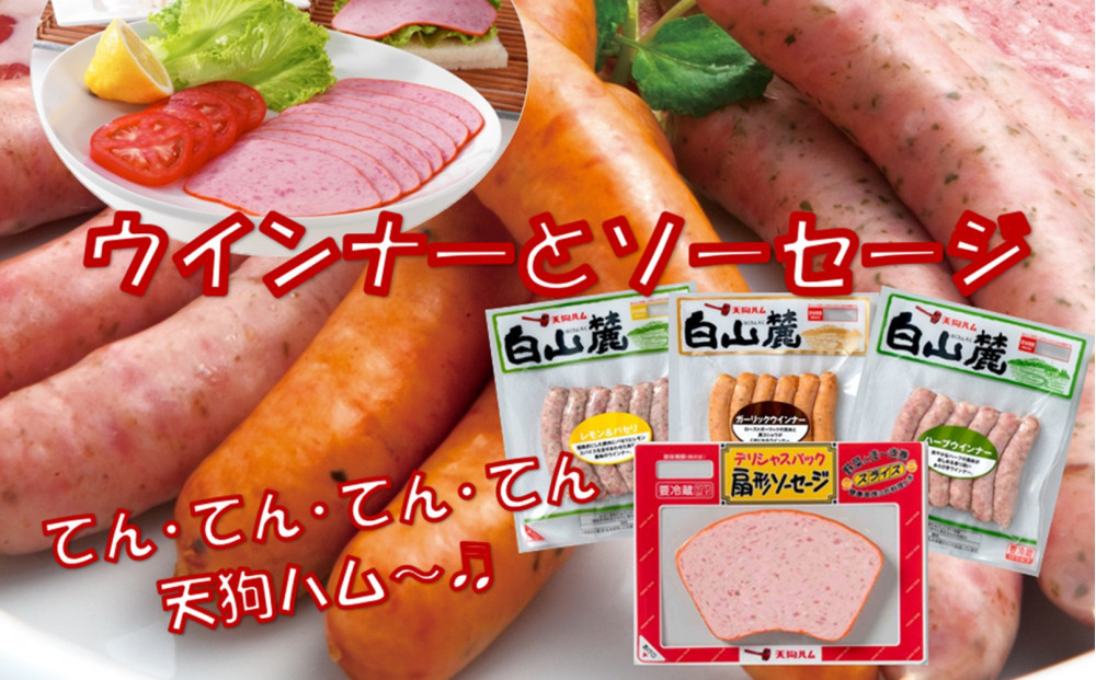 扇型ソーセージとウィンナー3種のセット