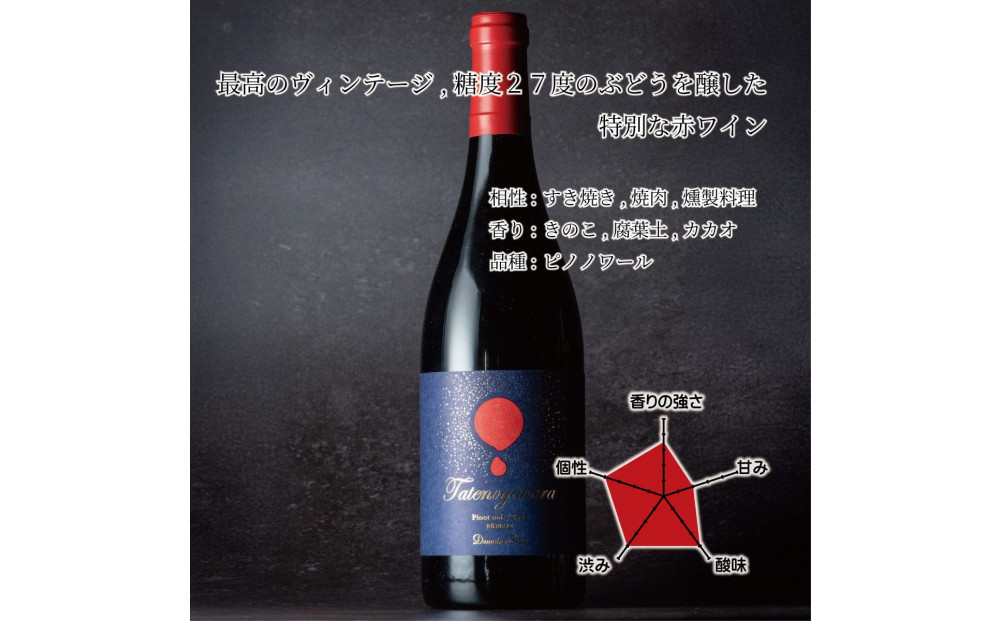 立野原ピノノワール&nbsp;レゼルブ2023&nbsp;ワイナリー風景ポチ袋5枚セット付き