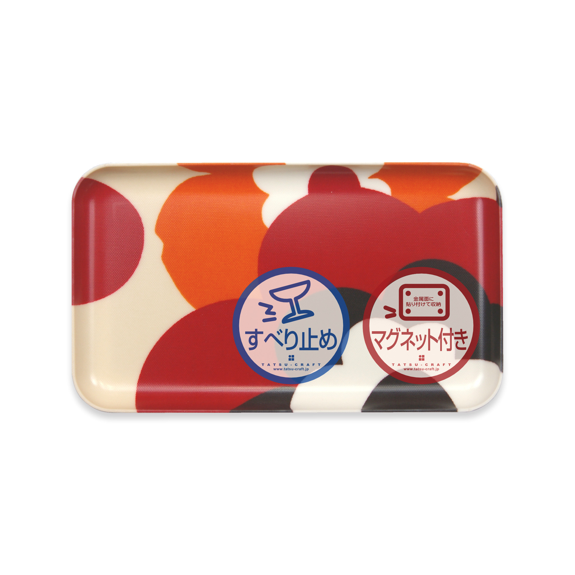 TATSU-CRAFT&nbsp;マグネットトレー&nbsp;SS&nbsp;21.5cm&nbsp;フフラ&nbsp;SR&nbsp;サンシャインレッド&nbsp;すべり止め付き&nbsp;［Tk1059］