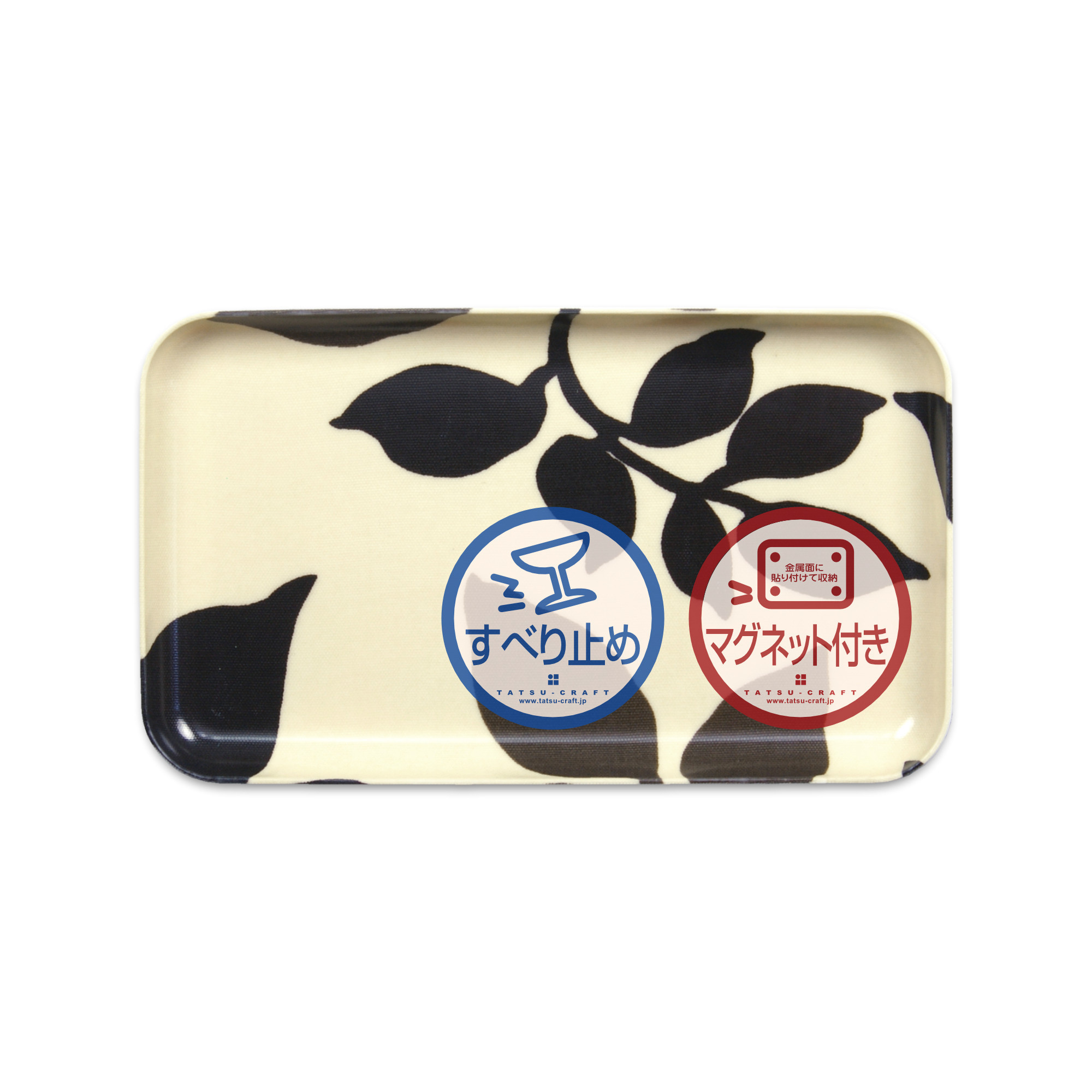 TATSU-CRAFT&nbsp;マグネットトレー&nbsp;SS&nbsp;21.5cm&nbsp;リーフ&nbsp;すべり止め付き&nbsp;［Tk1069］
