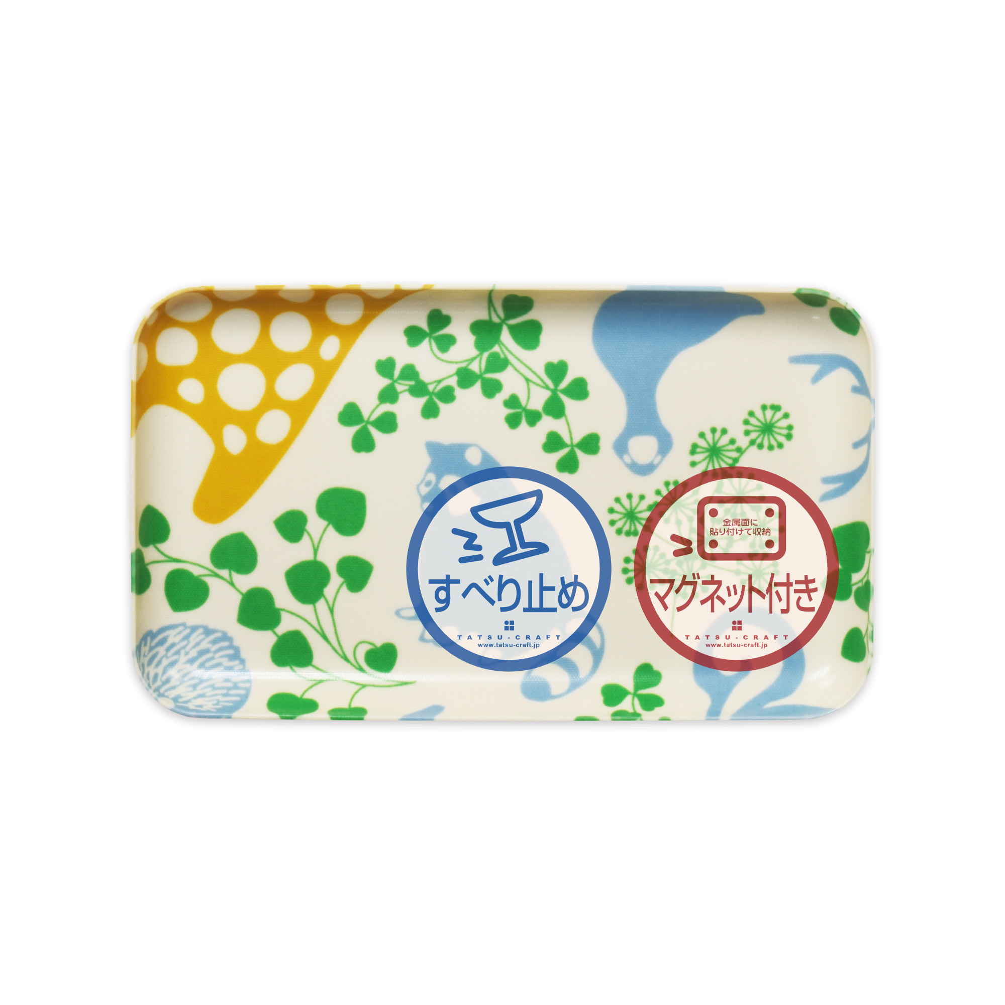 TATSU-CRAFT&nbsp;マグネットトレー&nbsp;SS&nbsp;21.5cm&nbsp;どうぶつ&nbsp;すべり止め付き&nbsp;［Tk1054］