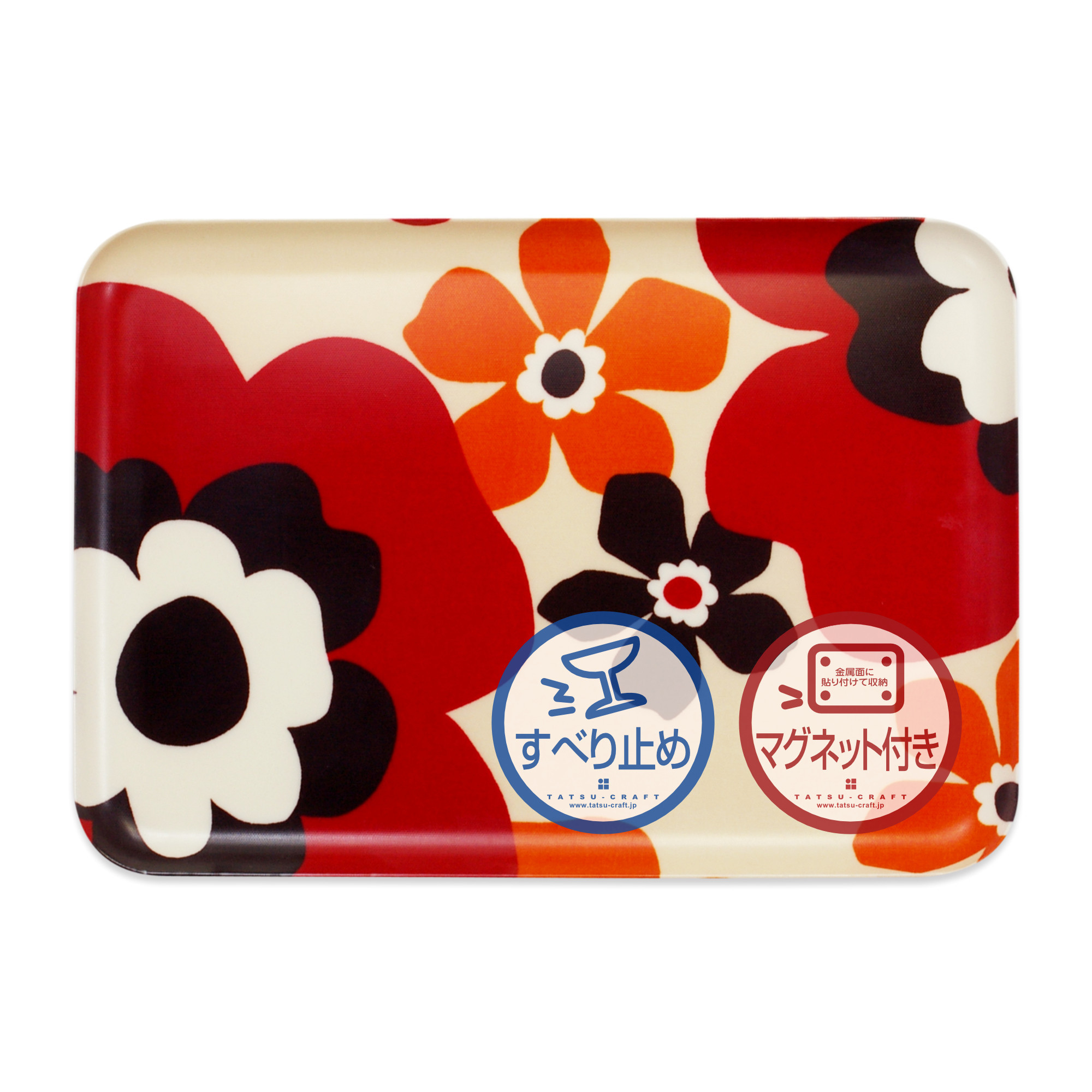 TATSU-CRAFT&nbsp;マグネットトレー&nbsp;M&nbsp;33cm&nbsp;フフラ&nbsp;SR&nbsp;サンシャインレッド&nbsp;すべり止め付き&nbsp;［Tk1090］