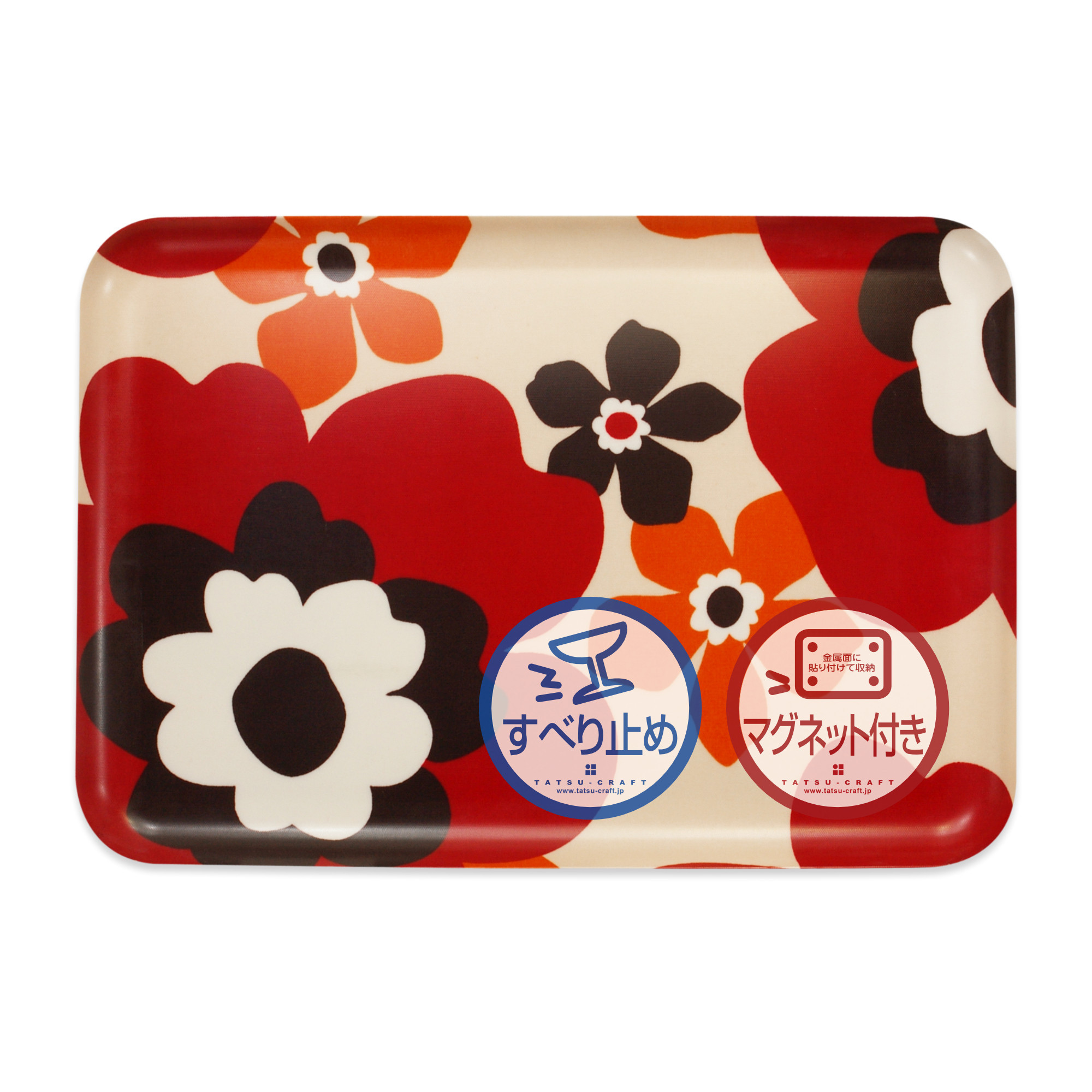 TATSU-CRAFT&nbsp;マグネットトレー&nbsp;L&nbsp;39cm&nbsp;フフラ&nbsp;SR&nbsp;サンシャインレッド&nbsp;すべり止め付き&nbsp;［Tk1121］