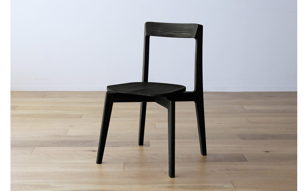 【開梱設置】高野木工&nbsp;RIALTO&nbsp;CHAIR&nbsp;リアルト&nbsp;チェア&nbsp;オーク(黒塗装)&nbsp;板座&nbsp;【10年保証】