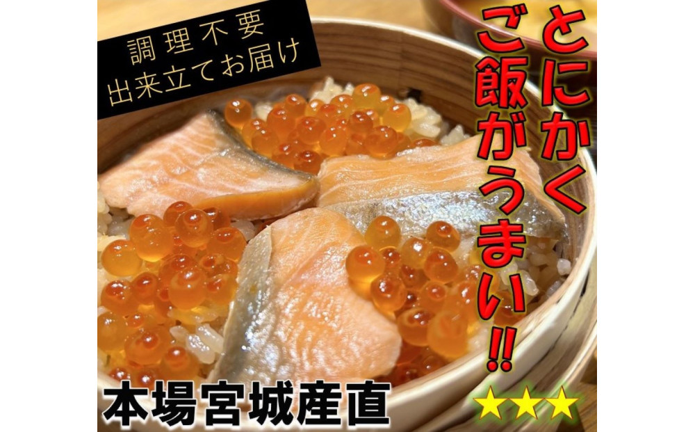 宮城&nbsp;三陸&nbsp;本場の味&nbsp;極上鮭とイクラの味&nbsp;ご飯が旨い◎鐘崎の「はらこ飯」4P