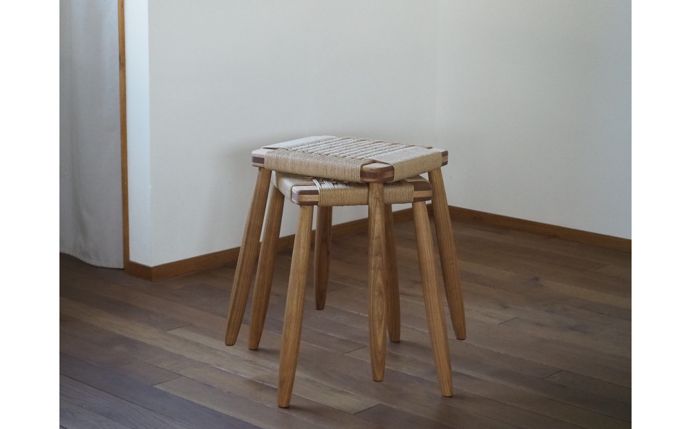 ペーパーコードスツール&nbsp;1脚&nbsp;スタッキング可&nbsp;国産材【UMEBACHI&nbsp;FURNITURE】